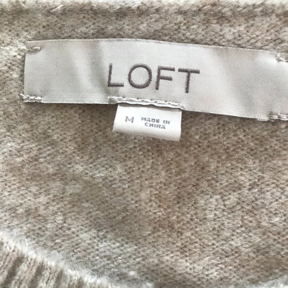 ⭐️3/$25 LOFT Tan Flare Cuff Sweater - Picture 3 of 3